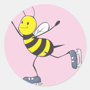 Bee Shirt   Custom Bee Ice Skating Shirt Classic Round Sticker