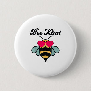 Bee-shirt Girls Bumble Bee Kind Toddler Kids Cute 2 Inch Round Button