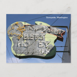 Bee Sign- Sunnyside, Washington Postcard