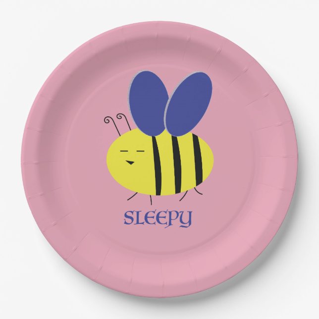 Bee Sleepy Paper Plate (Front)