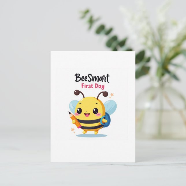 Bee‑Smart First Day School Postcard (Standing Front)