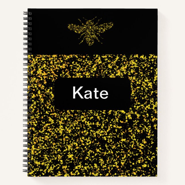 Bee Splattered Paint  Notebook (Front)