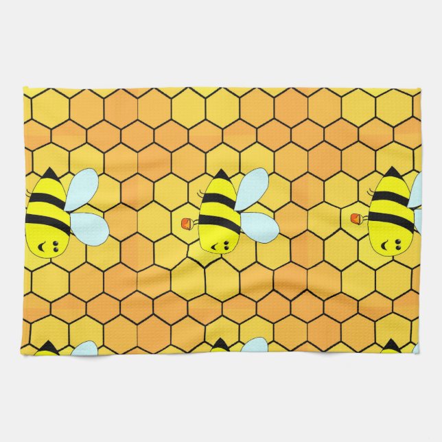 Bee spring design  short table runner kitchen towel (Horizontal)