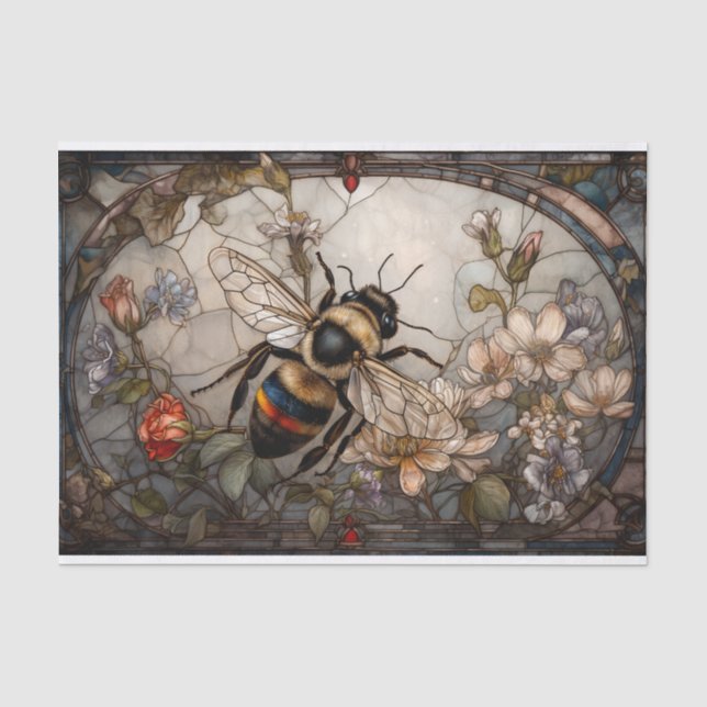 Bee Stained Glass Tissue Paper (Front)