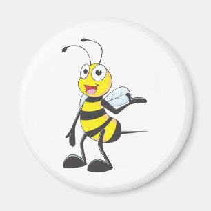 Bee Stickers : Bee Presenting with Hand Up Magnet