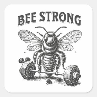 Bee Strong Square Sticker