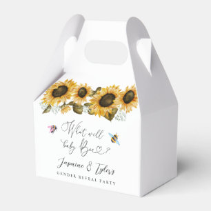 Bee Sunflower Gender Reveal Party  Favor Box