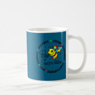 Bee supportive autism awareness puzzle men women coffee mug