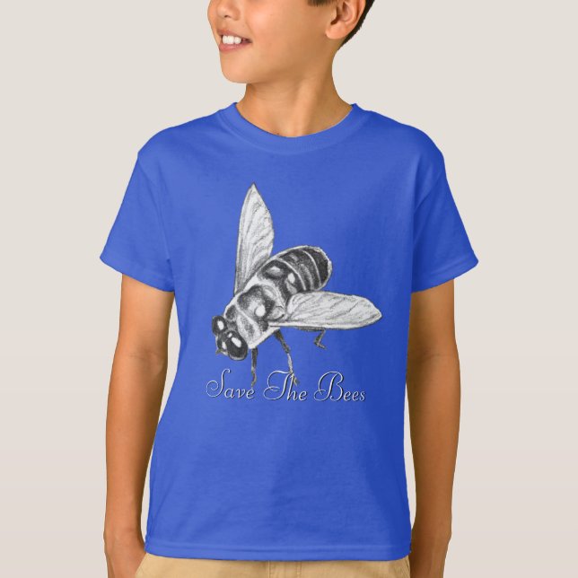 Bee T-shirt Honeybee Shirt Save the Bees Organic T (Front)