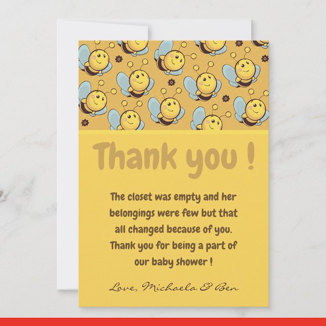 Bee thank you cards,Baby Shower Girl Mommy to bee (Creator Uploaded)