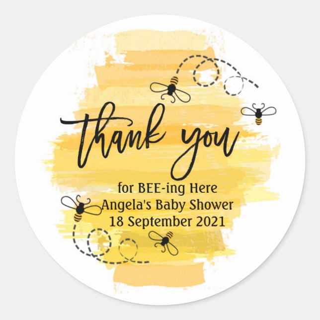 Bee Thank You for bee-ing here thank you Sticker (Front)
