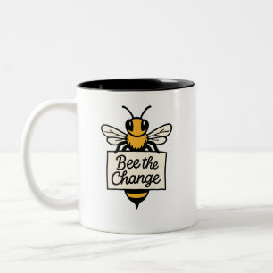 Bee the Change Eco Quote Two-Tone Coffee Mug