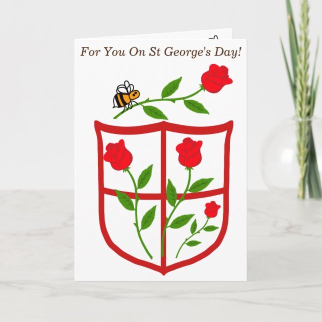 Bee-theemed St George's Day greeting card (Front)