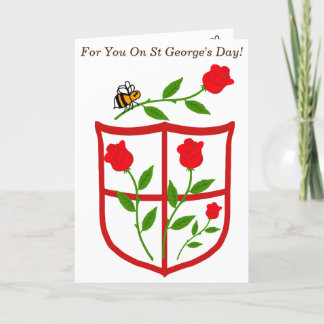 Bee-theemed St George's Day greeting card