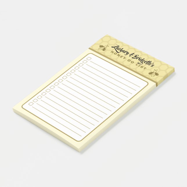 Bee Theme Honey Do List Sticky Notes (Angled)