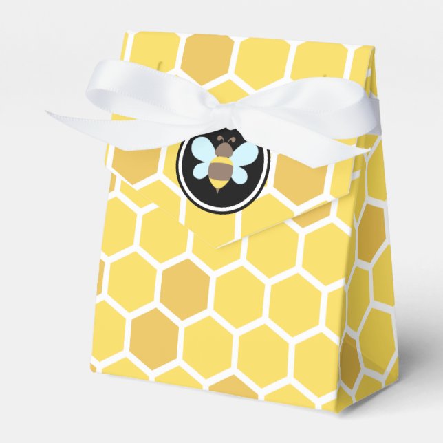Bee Theme Honeycomb Favor Box (Front Side)