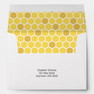 Bee Theme Honeycomb Return Address Envelope