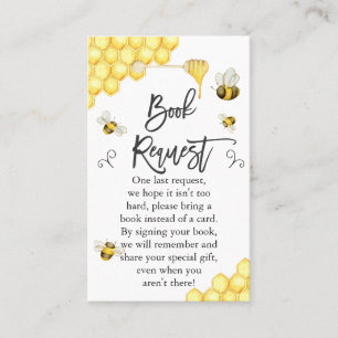 Bee Themed Baby Shower Book Request Insert