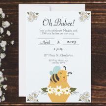 Bee Themed Baby Shower Invitation