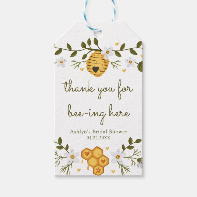 Bee Themed Bridal Shower Gift Tag (Front)