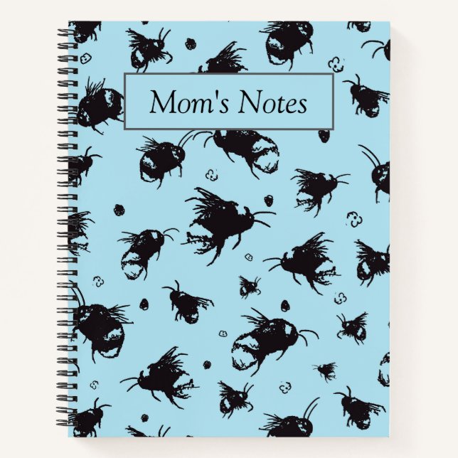 Bee Themed Custom Notebook for Teachers or Moms (Front)