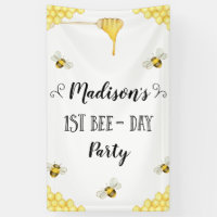 Bee Themed First Bee-Day Birthday Banner