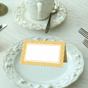 Bee-themed Honeycomb First Bee-Day Food Labels Place Card