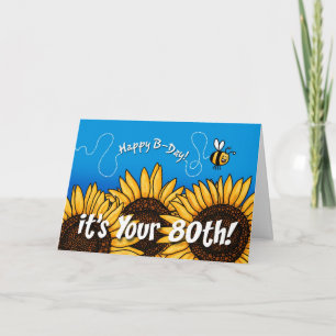 bee trail sunflower - 80 years old card