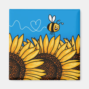 bee trail sunflower magnet