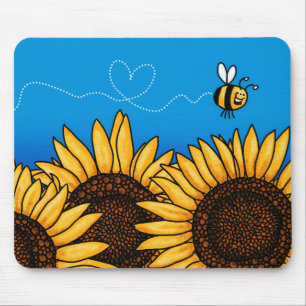 bee trail sunflower mousepad