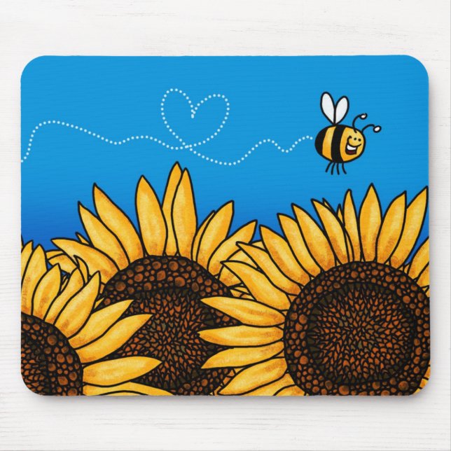 bee trail sunflower mousepad (Front)