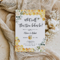 Bee twins gender reveal invitation