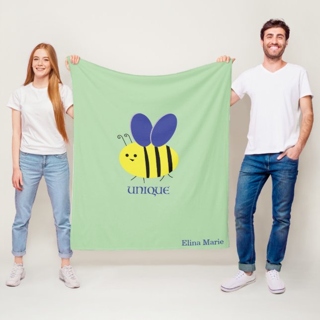 Bee Unique green/purple Fleece Blanket (In Situ)