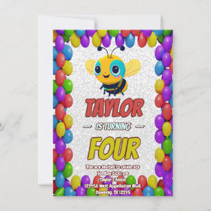 Bee Unique Personalized Birthday Invite Kids