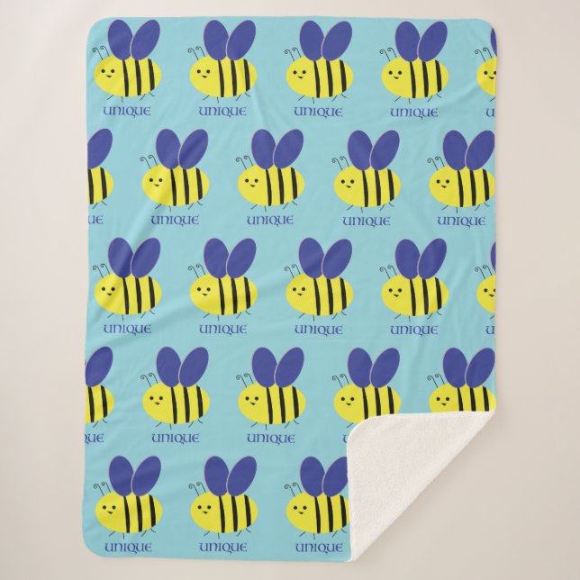 Bee Unique Sherpa Blanket (Front)