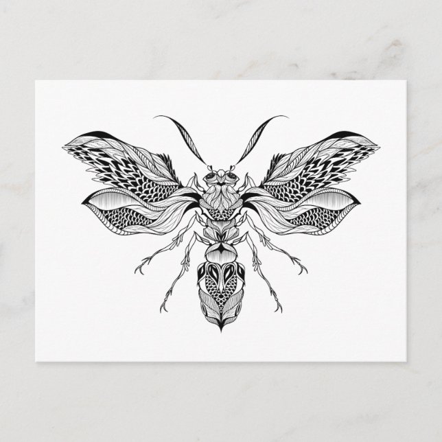 Bee-Wasp Tattoo Postcard (Front)