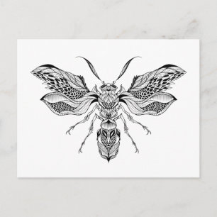 Bee-Wasp Tattoo Postcard