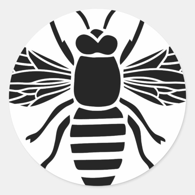 bee wasp waspe hummel insect fly classic round sticker (Front)