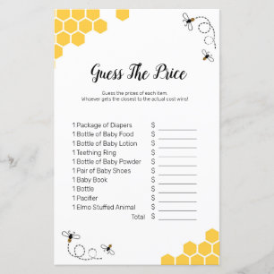 Bee Watercolor guess the price Game