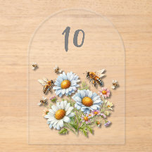 Bee Watercolor Wildflowers Wedding