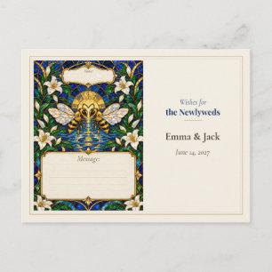 Bee Wedding Guest Book Wishes Postcard