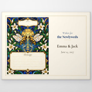 Bee Wedding Guest Book Wishes Postcard