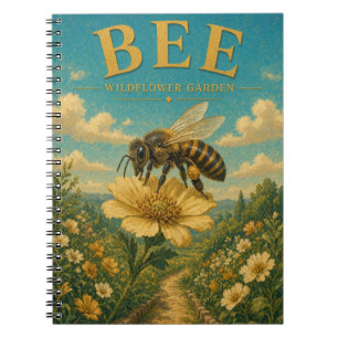 Bee Wildflower Garden Watercolor GeoSaga Notebook