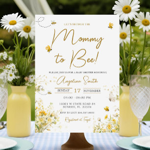  Bee Wildflower Mommy to Bee Baby Shower Invitation