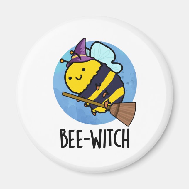 Bee-witch Funny Bee Pun Magnet (Front)