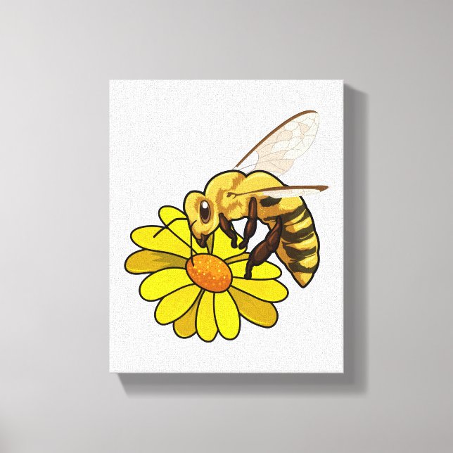 Bee with Blossom Canvas Print (Front)