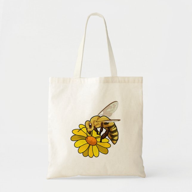 Bee with Blossom Tote Bag (Front)