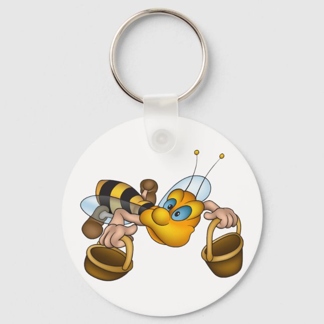 Bee With Buckets Keychain (Front)