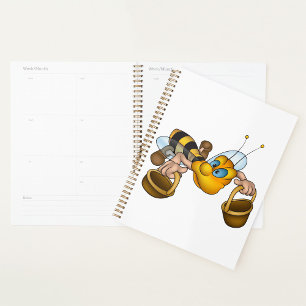 Bee With Buckets Spiral Planner