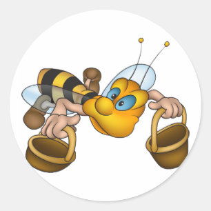 Bee With Buckets Stickers
